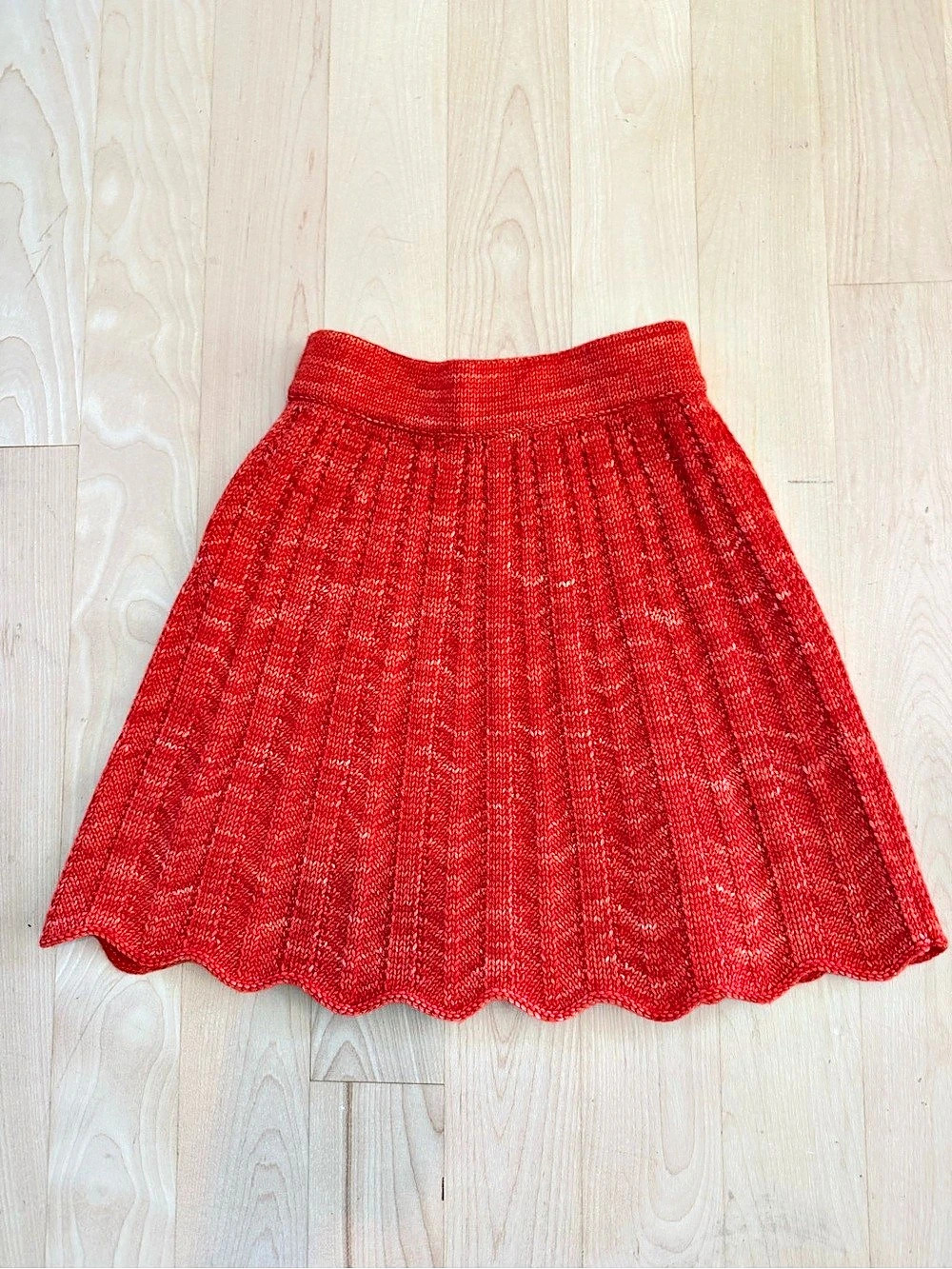 Misha & Puff Red Flame Knit Skirt